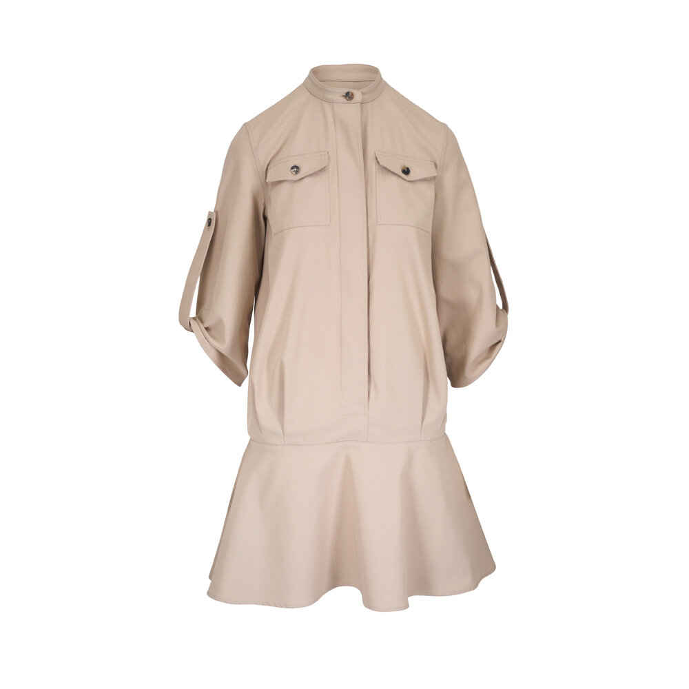 Loewe - Beige Cotton Drop Waist Dress | Mitchell Stores Loewe - Beige Cotton Drop Waist Dress | Mitchell Stores