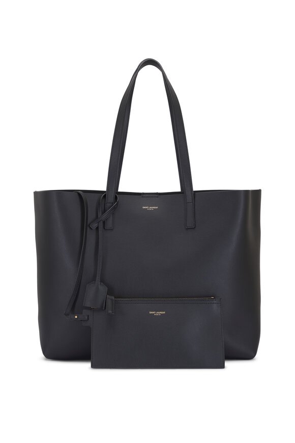 Saint Laurent Black Leather Shopping Tote - view 6
