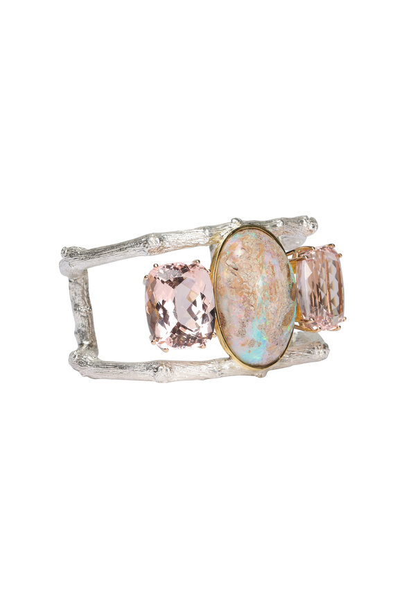 K. Brunini Jewels Morganite & Opal Twig Cuff Bracelet - view 2
