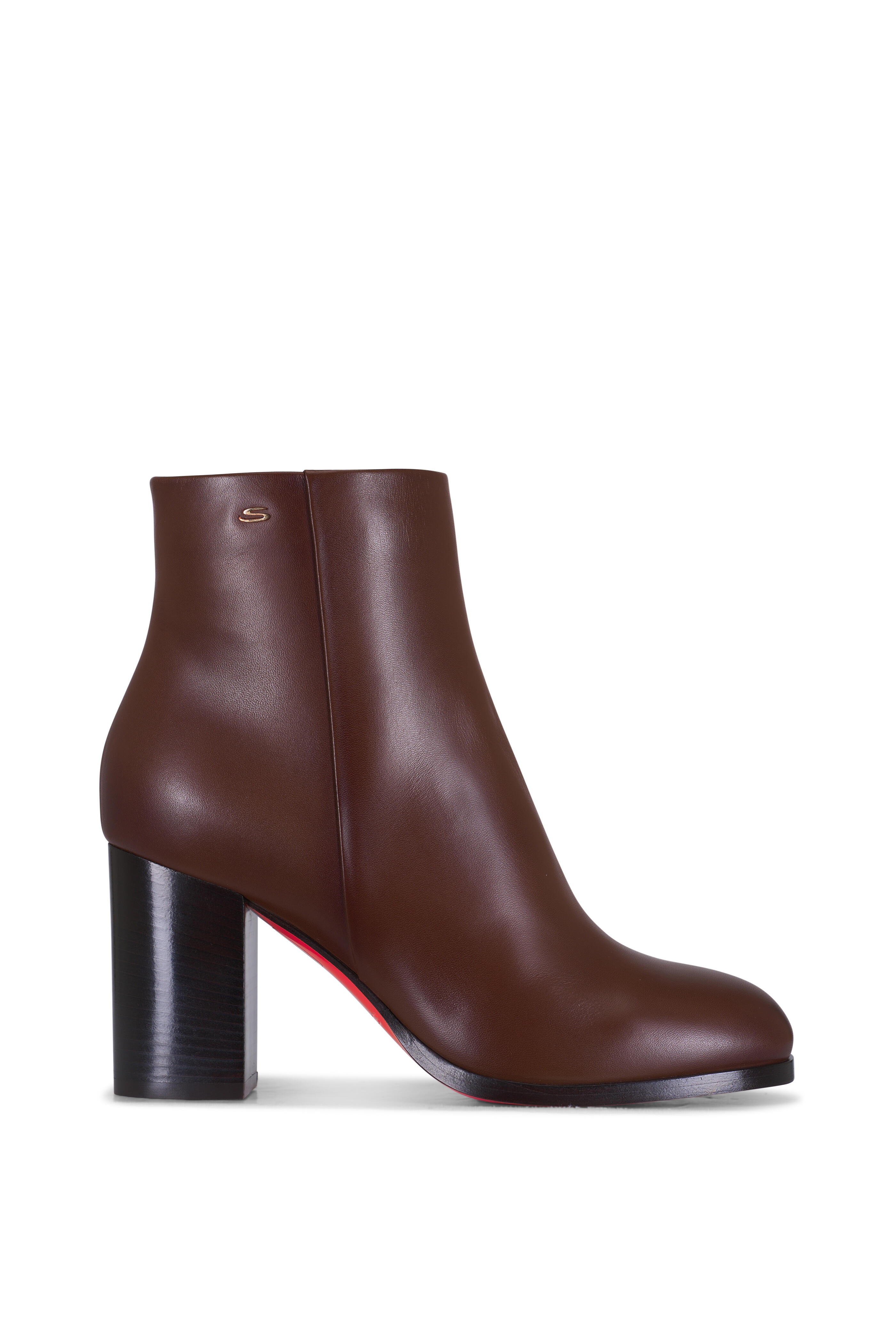 Santoni - Gladys Dark Brown Leather Short Boot, 85mm
