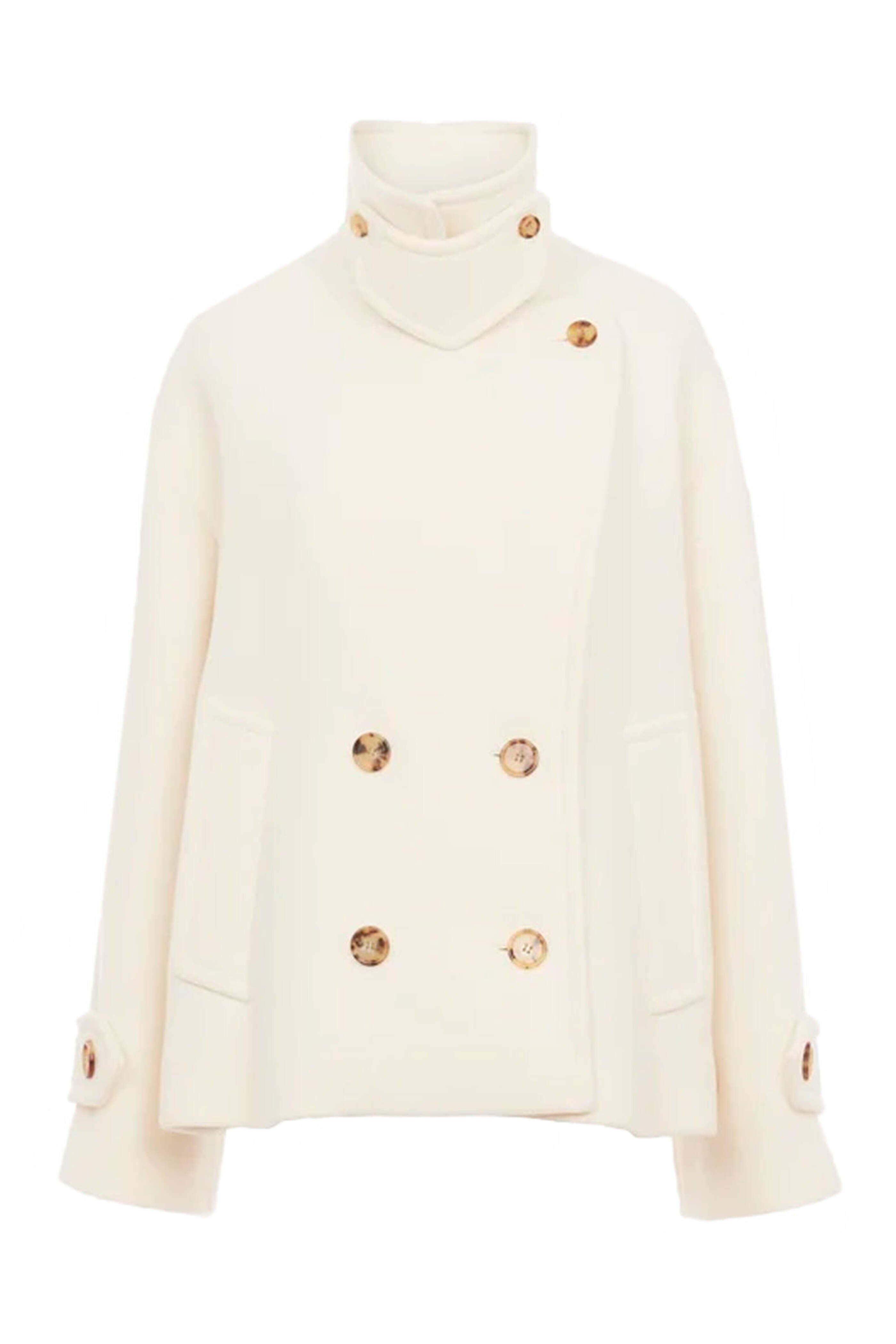 Chloé - Eden White Double Breasted Peacoat