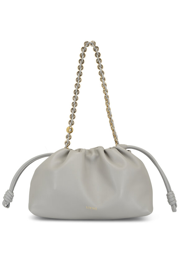 Loewe - Flamenco Shell Gray Leather Shoulder Bag