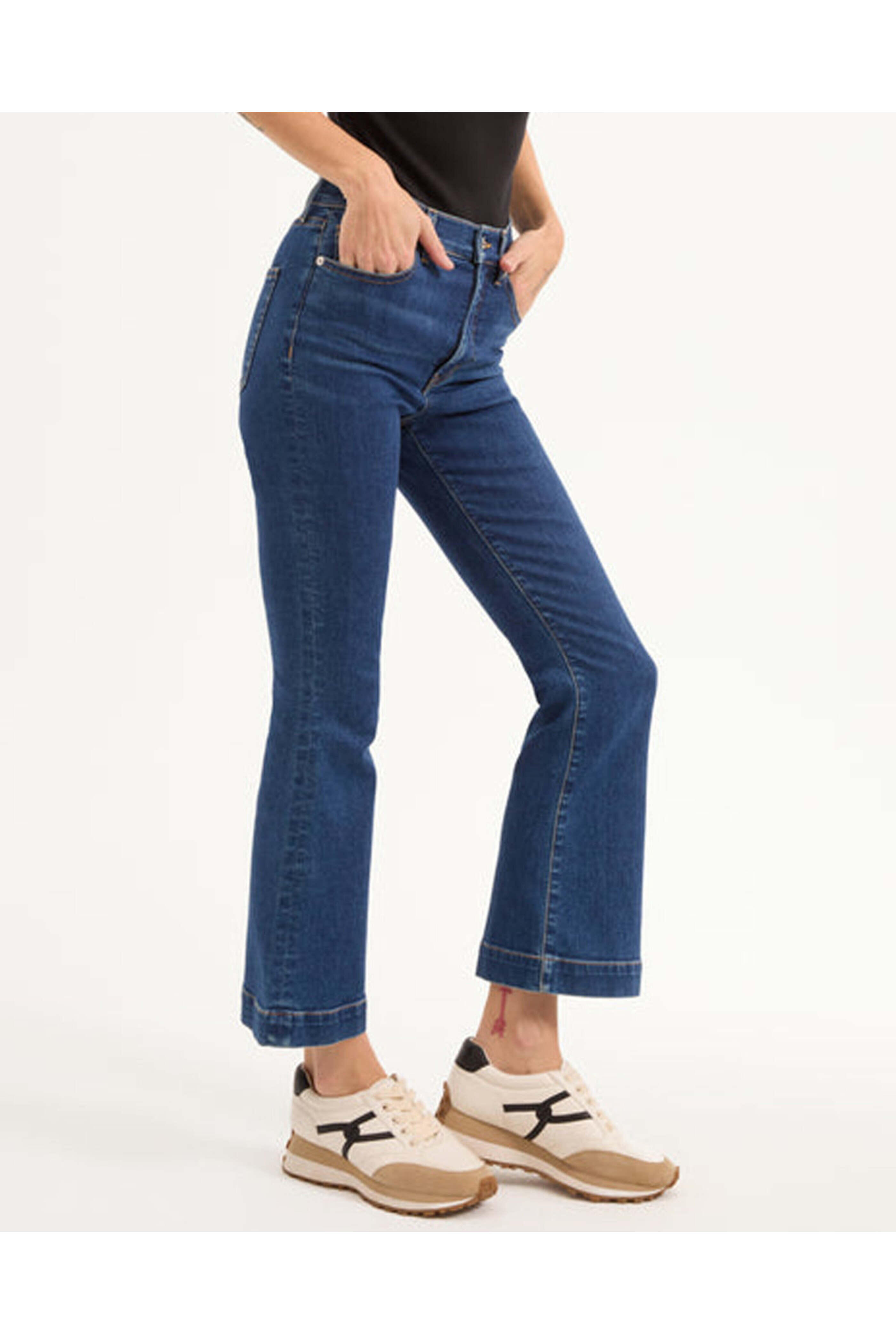 Veronica Beard - Carson Bright Blue Ankle Flare Jean