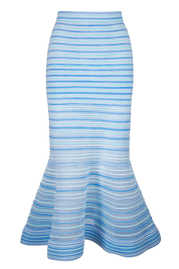 Simkhai Sullivan Periwinkle Multi Stripe Midi Skirt
