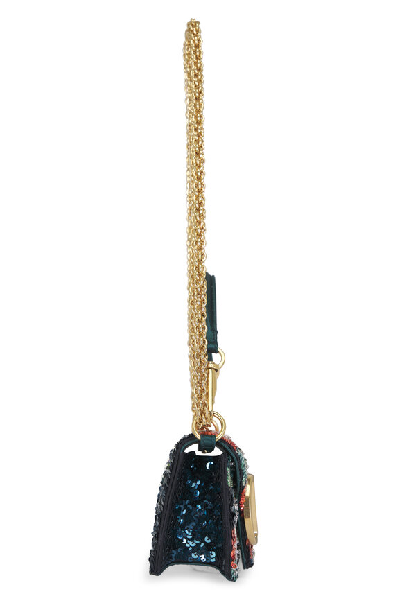 Valentino Garavani Small Loco Sequin Poppies Shoulder Bag - view 5