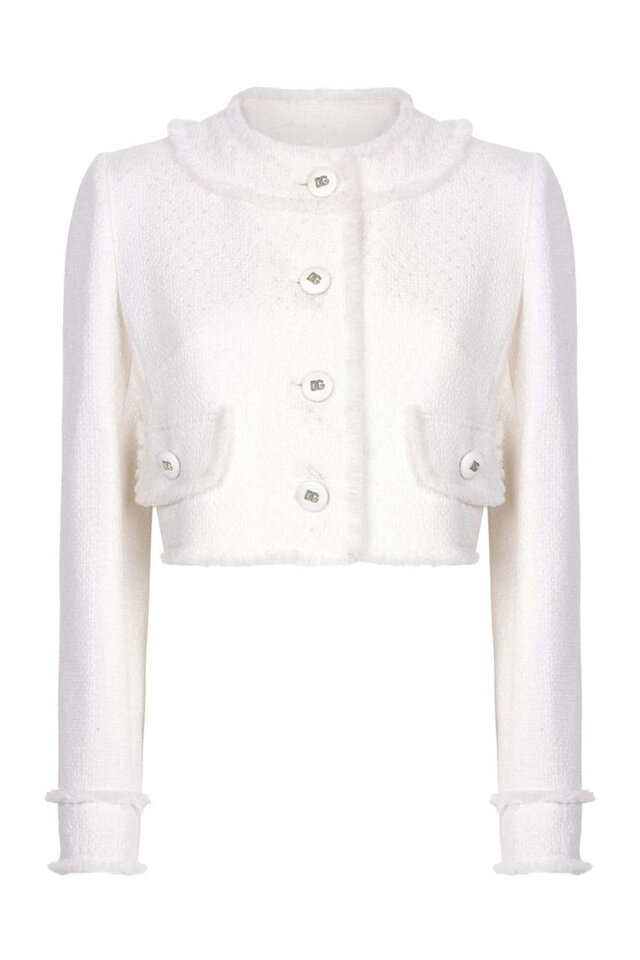 【送料&関税込】Dolce & Gabbana Rachel Tweed Single-brea Dolce & Gabbana Rachel Tweed single-breasted Jacket | Purple