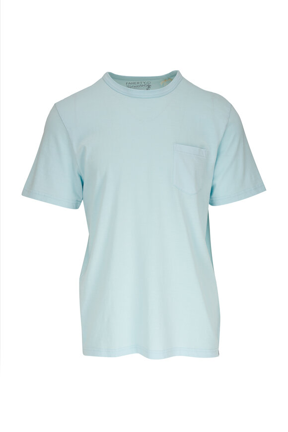 Faherty Brand Sunwashed Blue Oasis Pocket T-Shirt