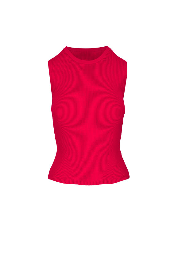 Veronica Beard Sid Poppy Sleeveless Crewneck Sweater