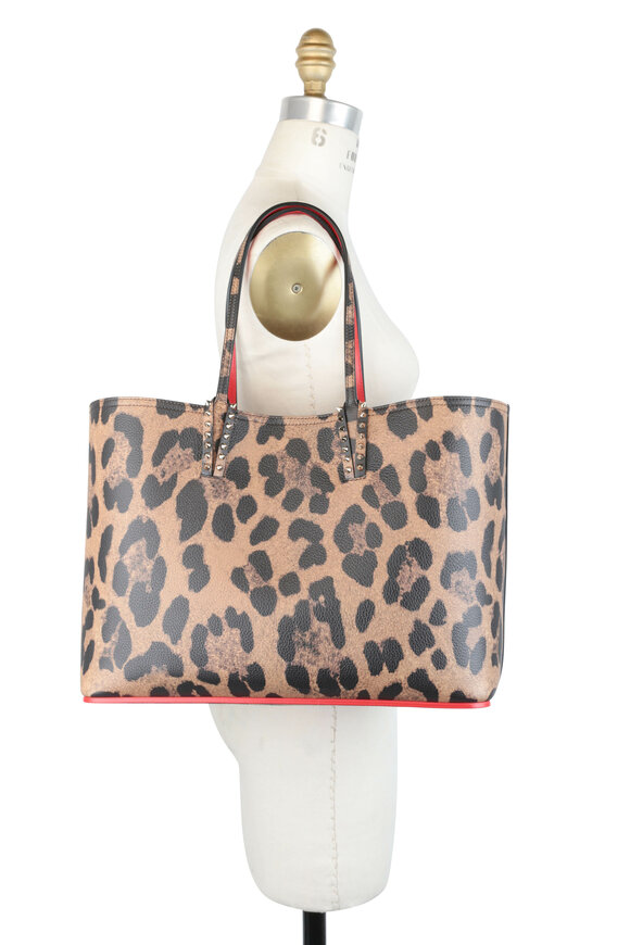 Cabata Leopard Print Leather Small Tote