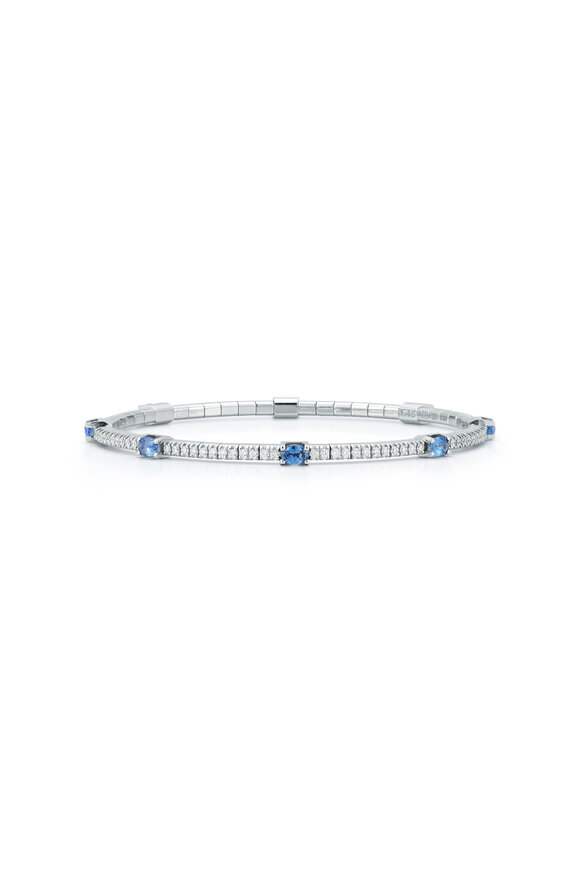 Extensible by Demeglio Oval Blue Sapphire & Diamond Stretch Bracelet