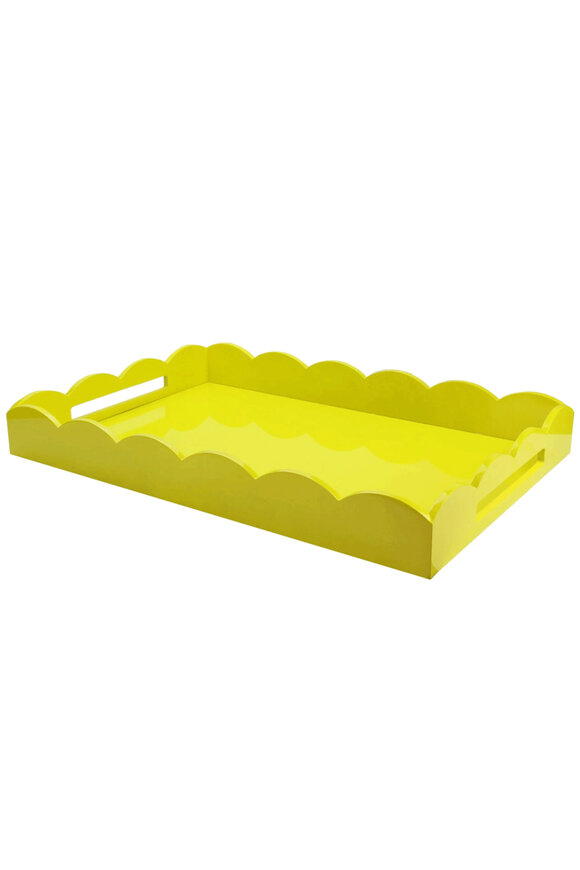 Addison Ross Yellow 26" X 17" Scalloped Edge Tray