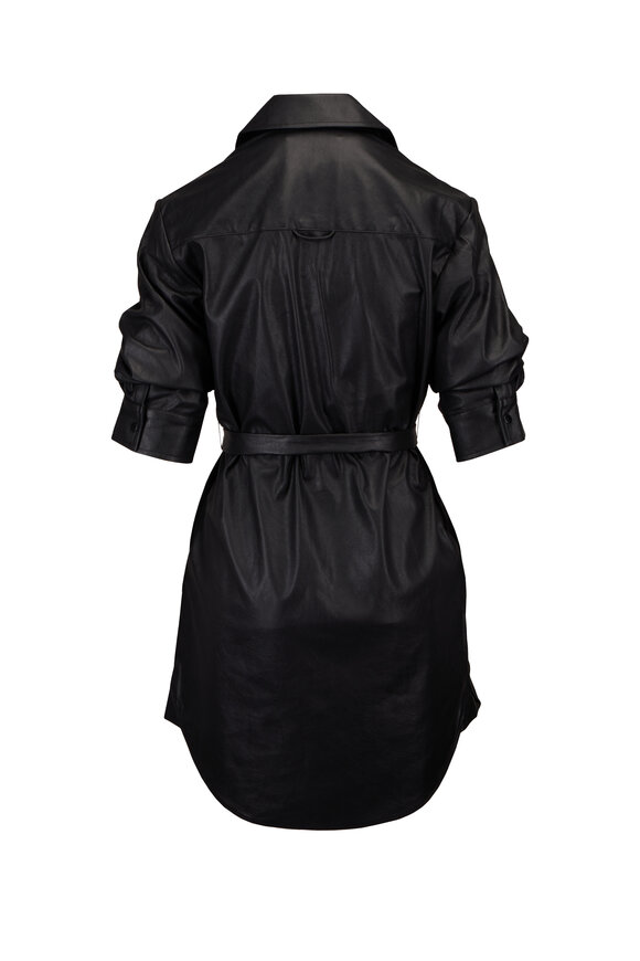Brochu Walker Pia Black Onyx Vegan Leather Mini Dress - view 2