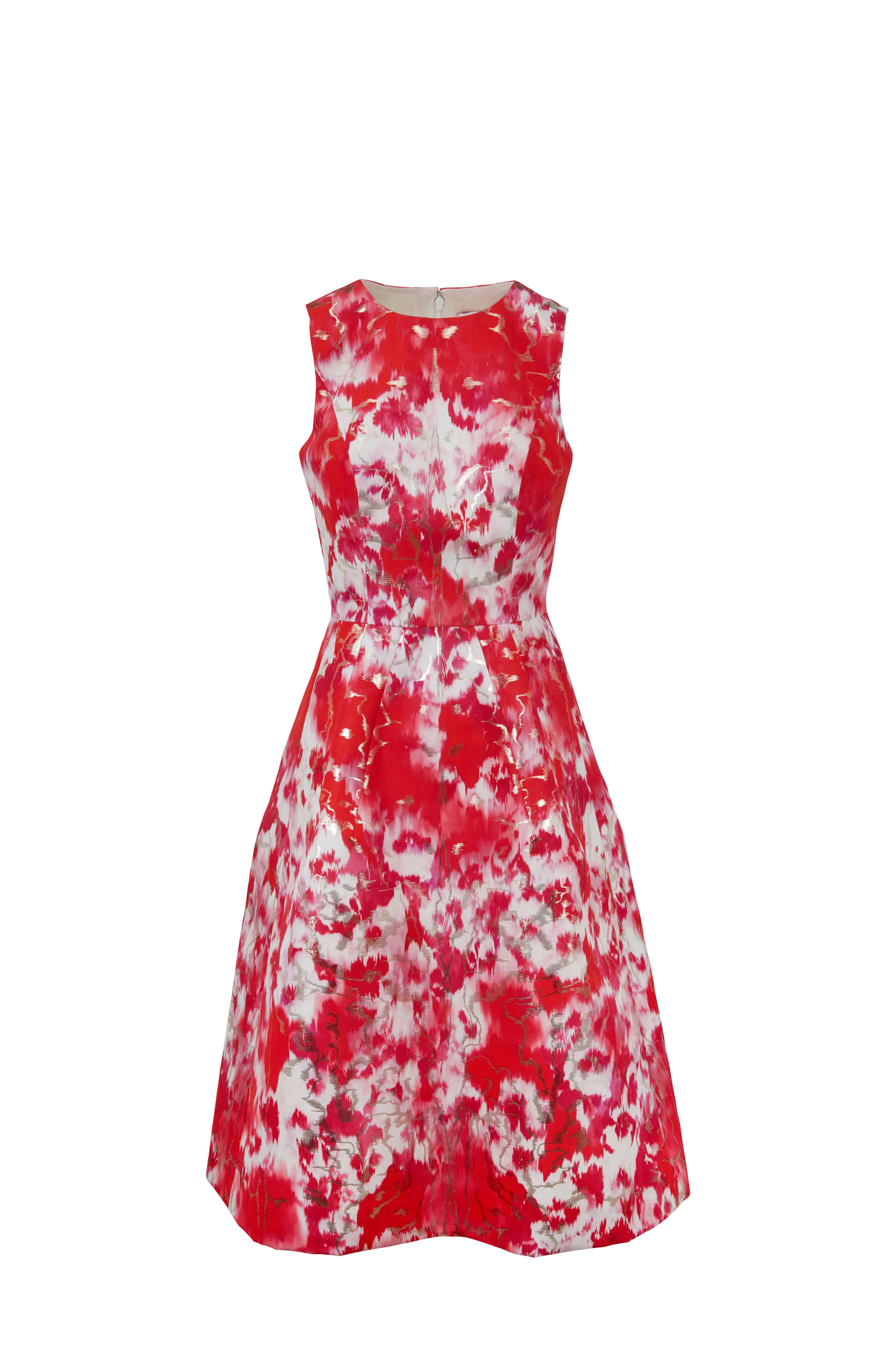 Carolina Herrera - Hibiscus Floral Print A-Line Sleeveless Dress