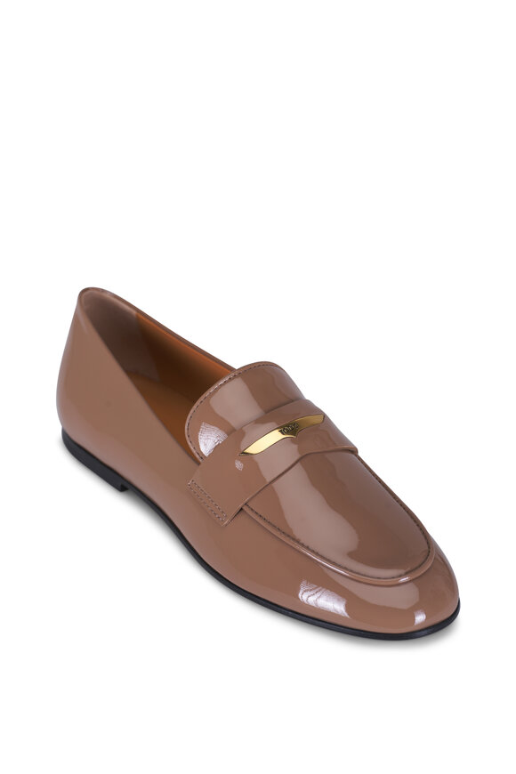 Tod's Tan Patent Leather Loafer