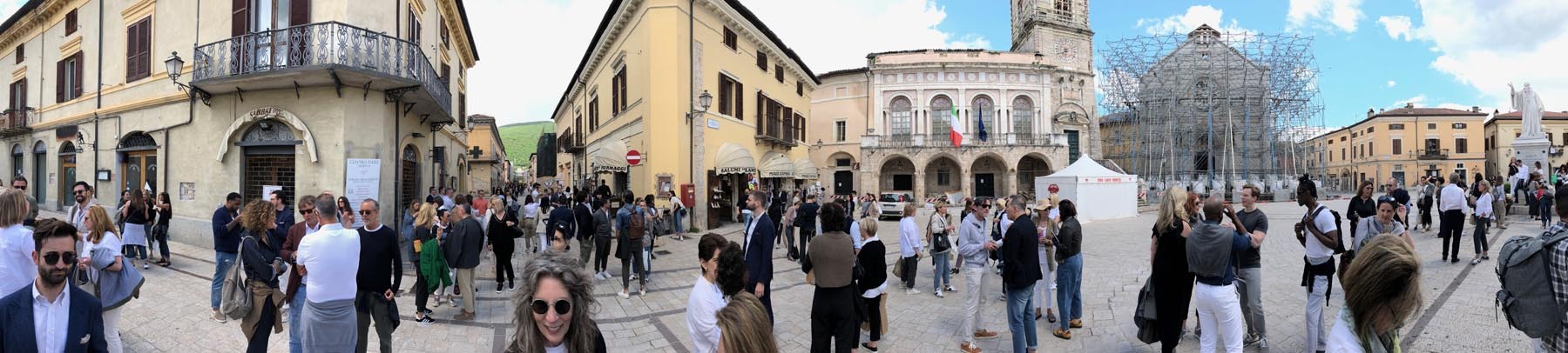 Panoramic shot of the city of Norcia Italy Panoramic of the city of Norcia