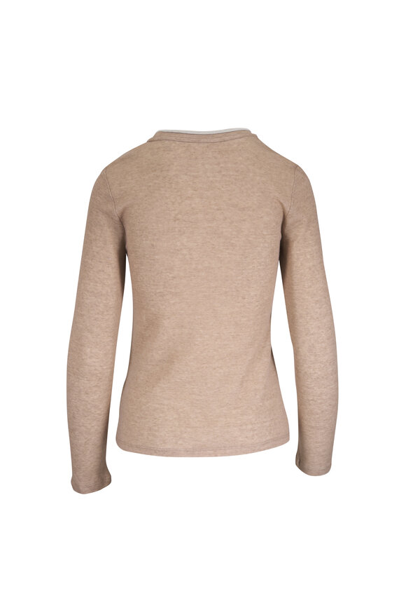 Majestic Oatmeal Organic Cotton & Cashmere T-Shirt - view 2
