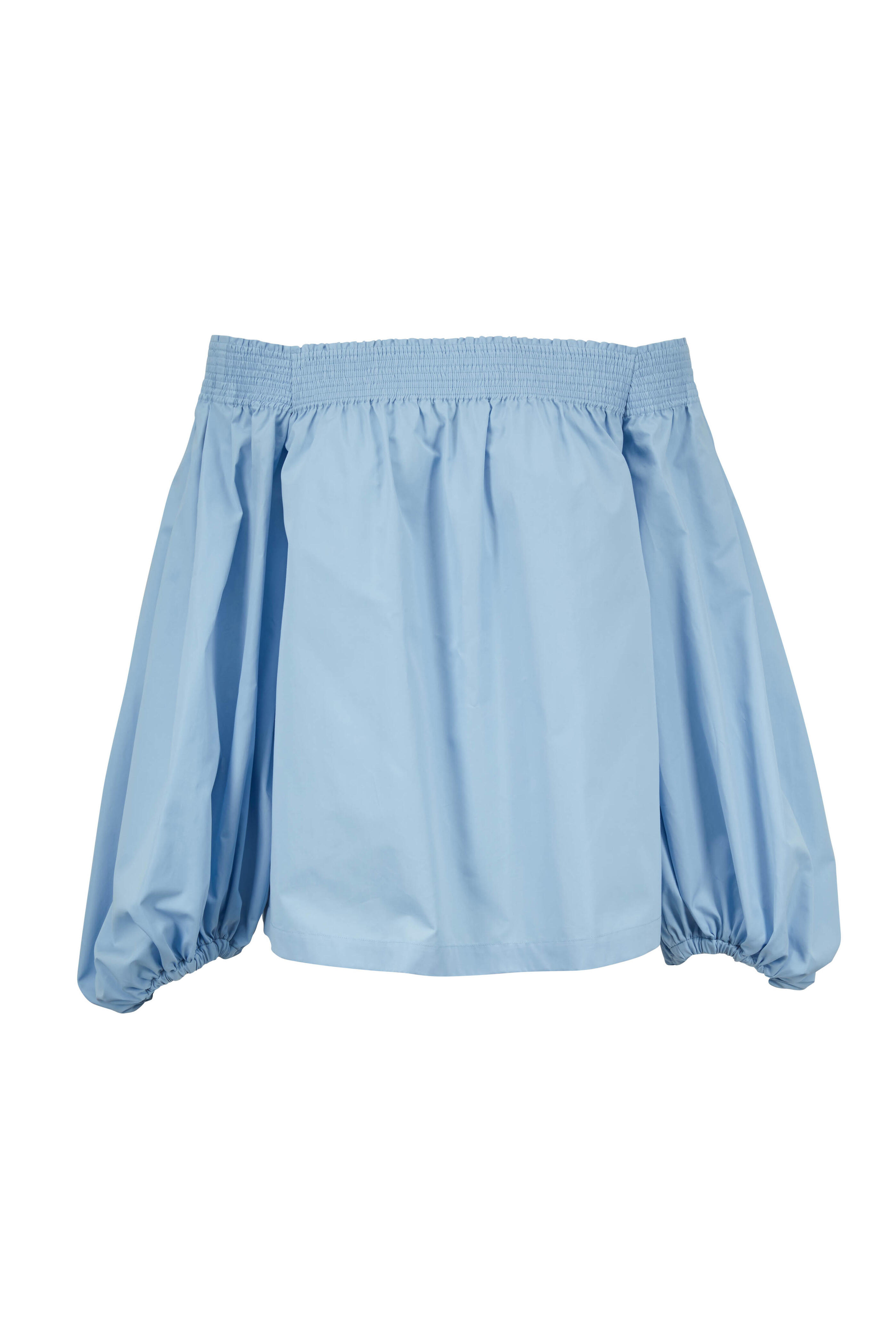 Derek Lam - Pale Blue Cotton Off-The-Shoulder Blouse