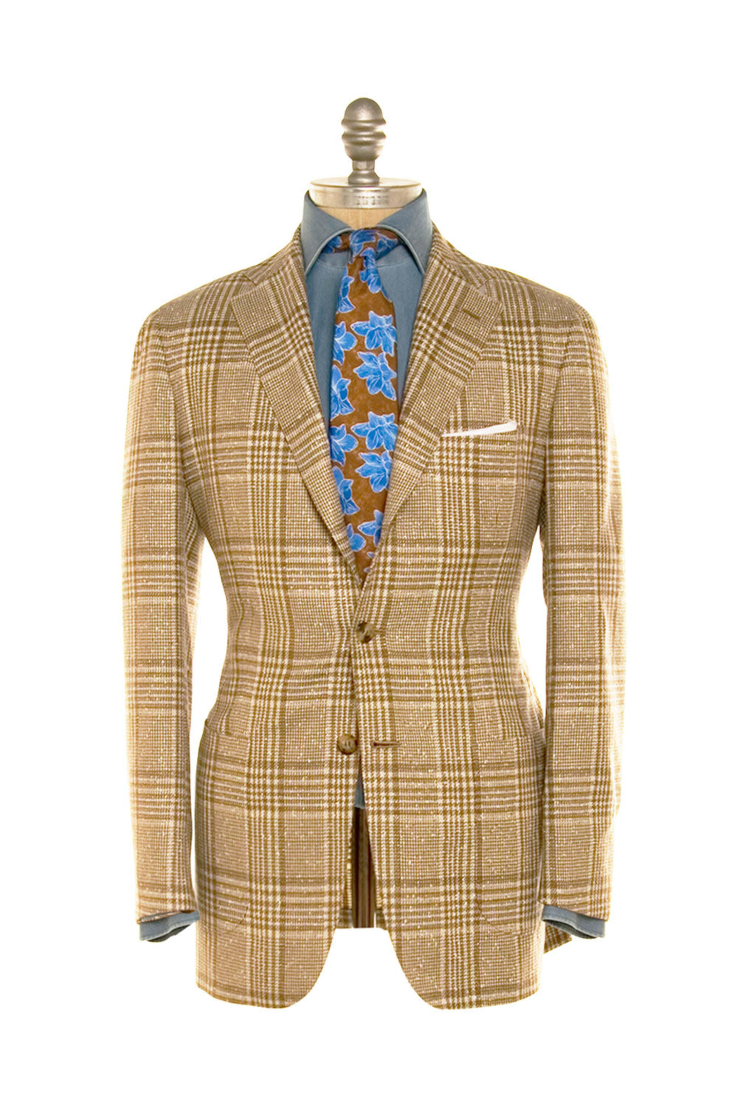 Kiton - Rust and Ivory Plaid Sportcoat