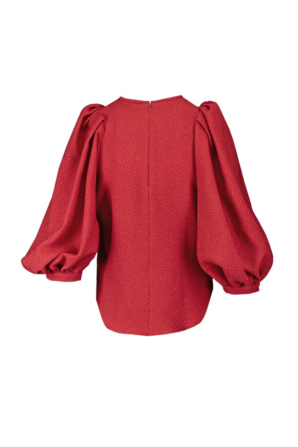 Edeline Lee Warrior Carmine Jacquard Bubble Top - view 2