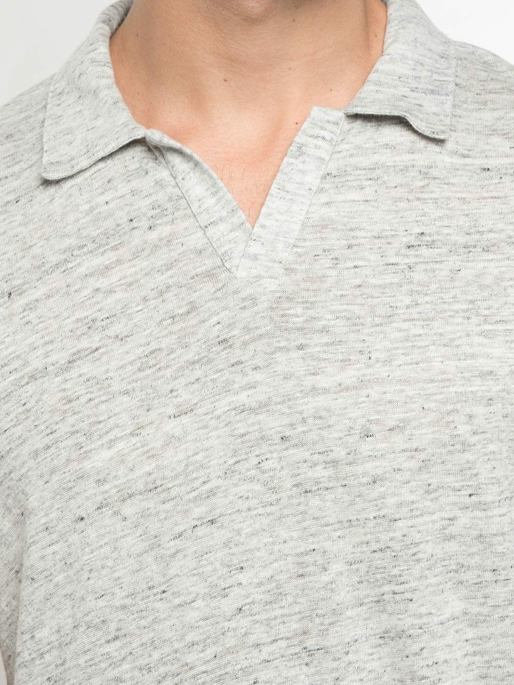 Officine Generale - Simon Gray Pigment Dyed Linen Polo