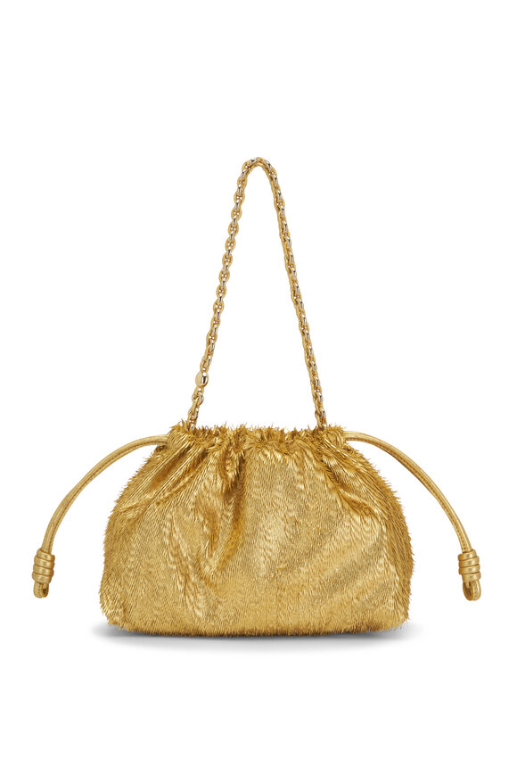 Loewe - Fringe Flamenco Gold Metallic Leather Shoulder Bag