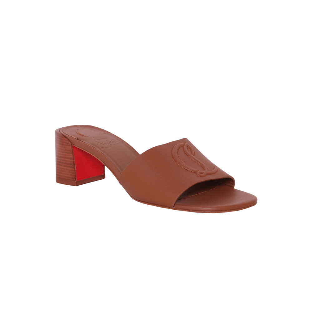 CHRISTIAN LOUBOUTIN CLミュルスリッホン 【関税込】 CHRISTIAN LOUBOUTIN CL Moc Lug embellished glossed-leather