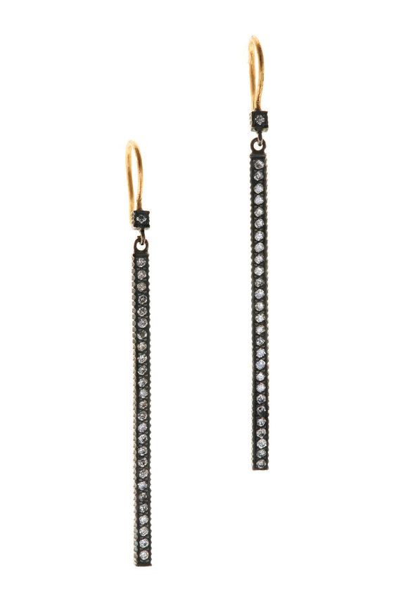 Yossi Harari - Lilah Gold & Silver Diamond Stick Earrings
