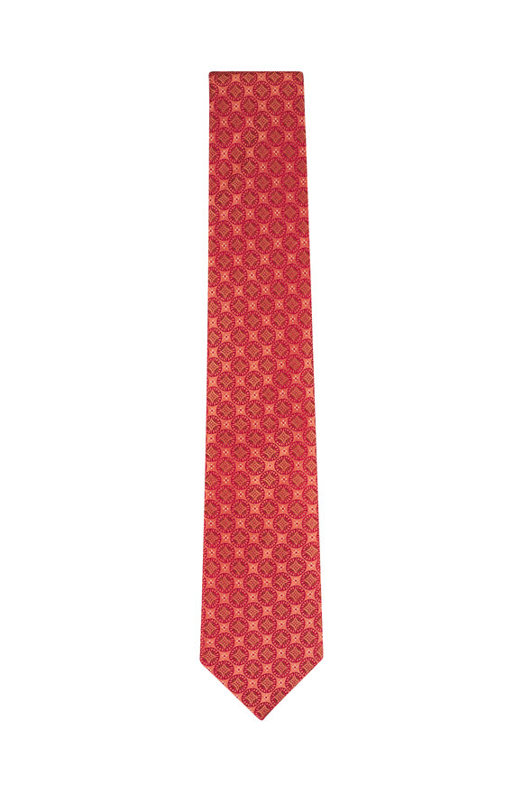Brunello Cucinelli Orange Silk Necktie