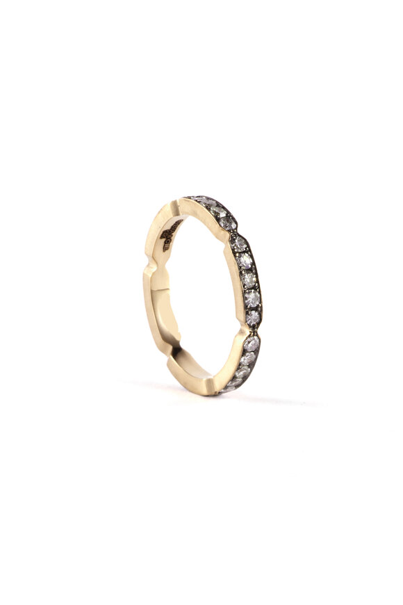 Sylva & Cie 18k Yellow Gold Diamond Stack Band - view 1