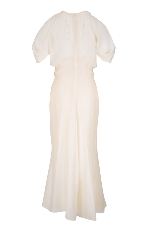 Khaite Ria Ivory Light Veil Ruffle Midi Dress - view 2