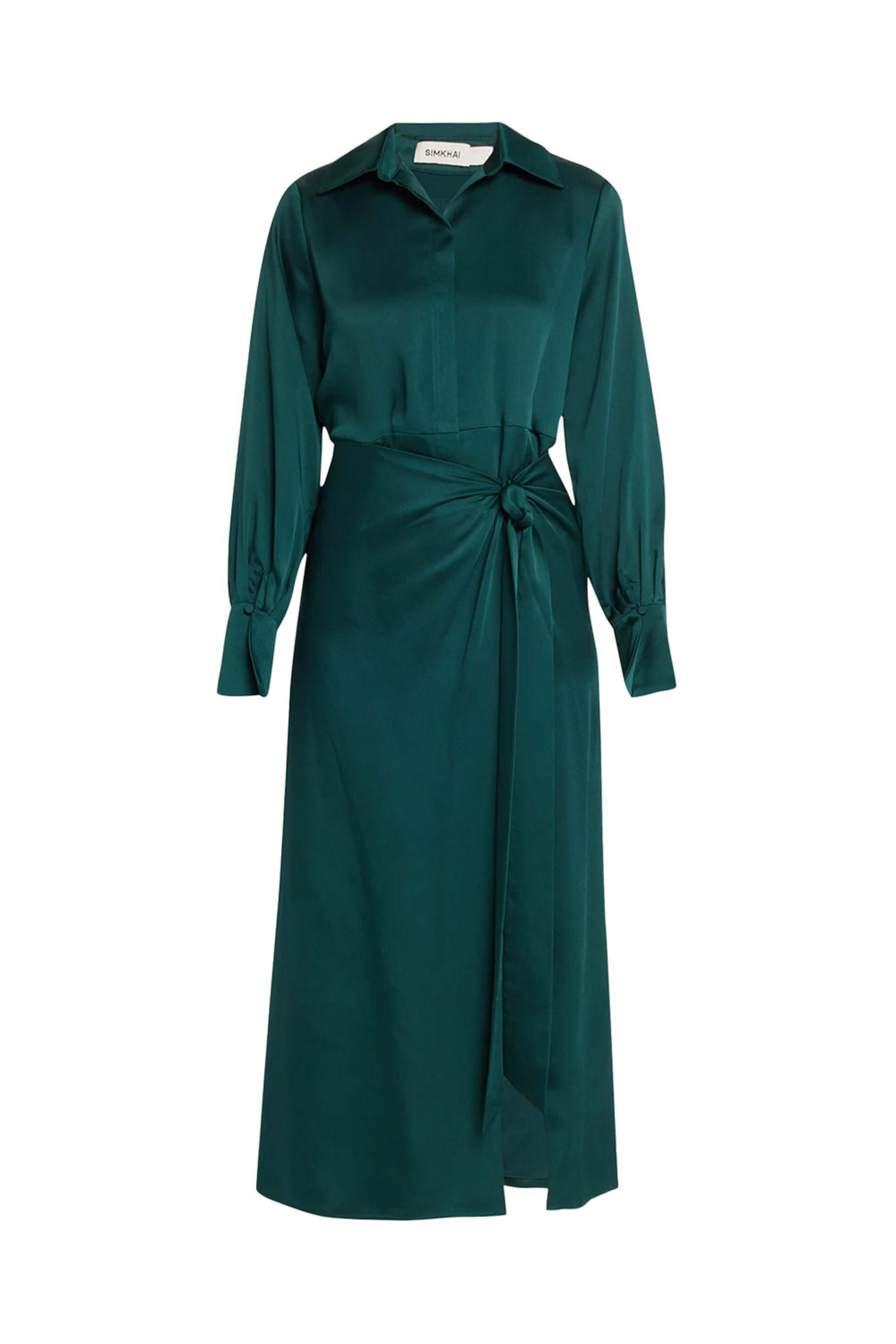 Simkhai - Emerald Samba Long Sleeve Draped Dress