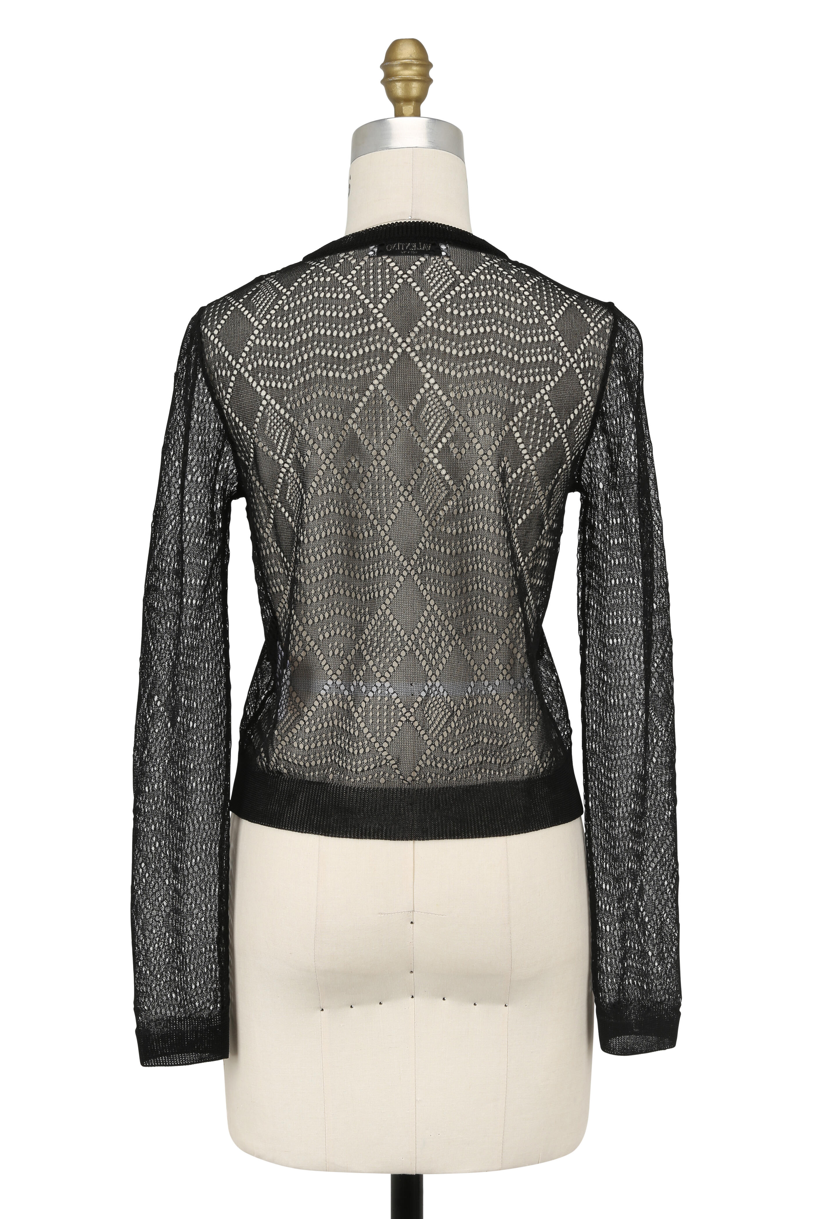 Valentino - Black Sheer Lace Cardigan