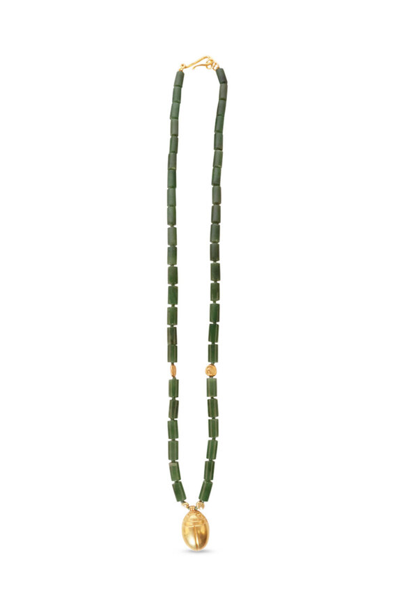 Darlene De Sedle Gold Scarab Jade Necklace - view 3