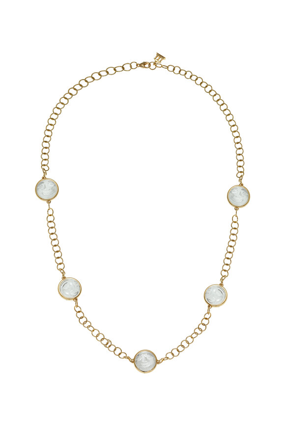 Temple St. Clair - Yellow Gold Moon Crystal Diamond Necklace