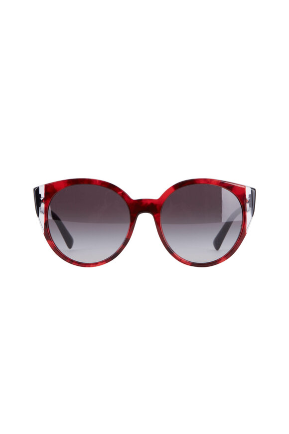 Valentino - Red Rounded Cateye Sunglasses