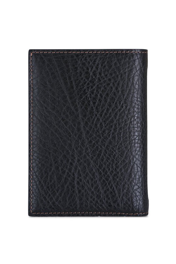 Brunello Cucinelli - Black Leather Passport & Card Holder