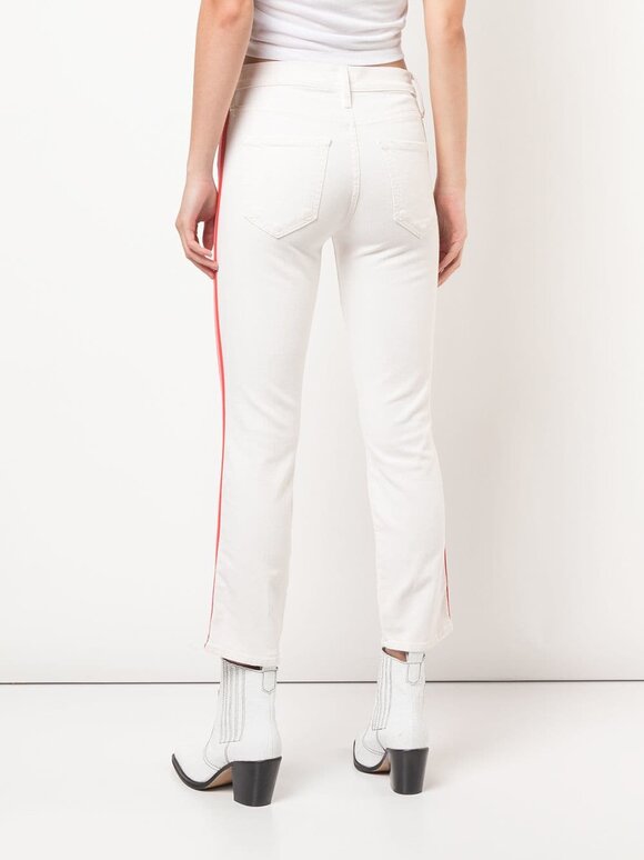 Mother - The Mid-Rise Dazzler Off White Stripe Jean