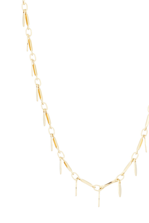 Cristina V. Gold Leaf Dangle Chain Necklace - view 2