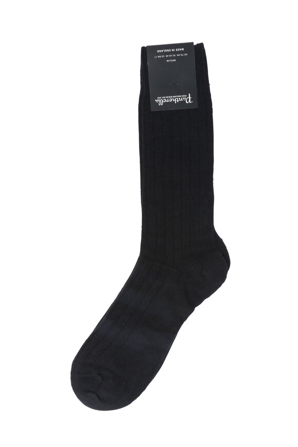 Pantherella  Black Cashmere Blend Socks 