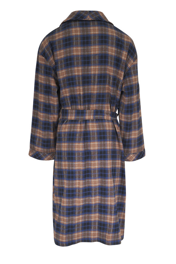 Majestic Brown Plaid Flannel Robe - view 2