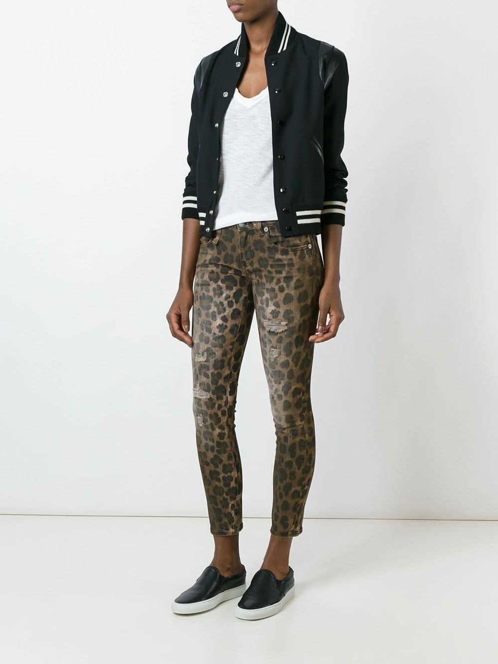 R13 Kate Skinny jeans in leopard print shops