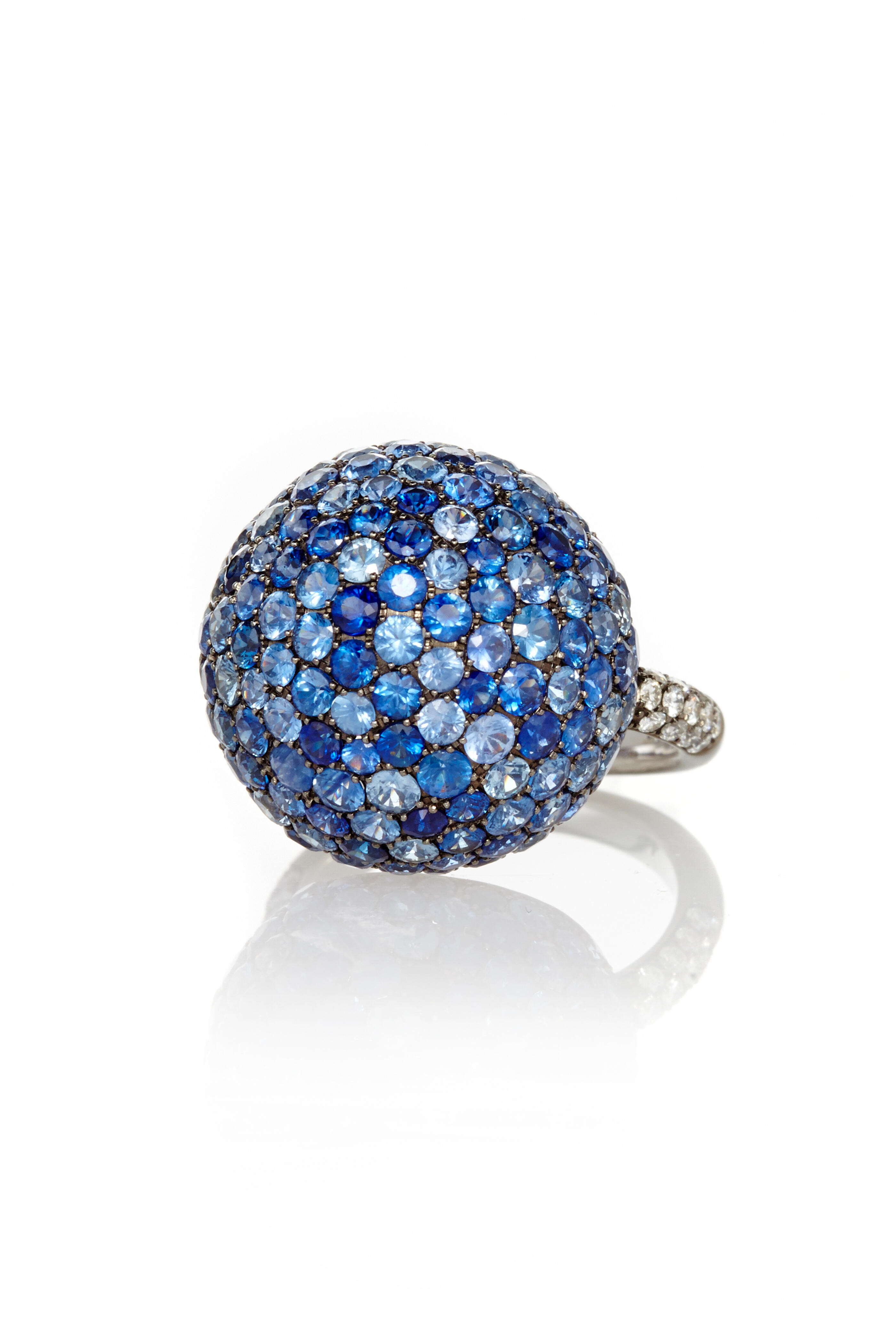 Nam Cho - 18k White Gold Sapphire & Diamond Cocktail Ring