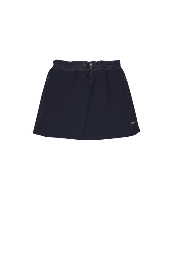 Miu Miu Navy Cotton Fleece Mini Skirt - view 1