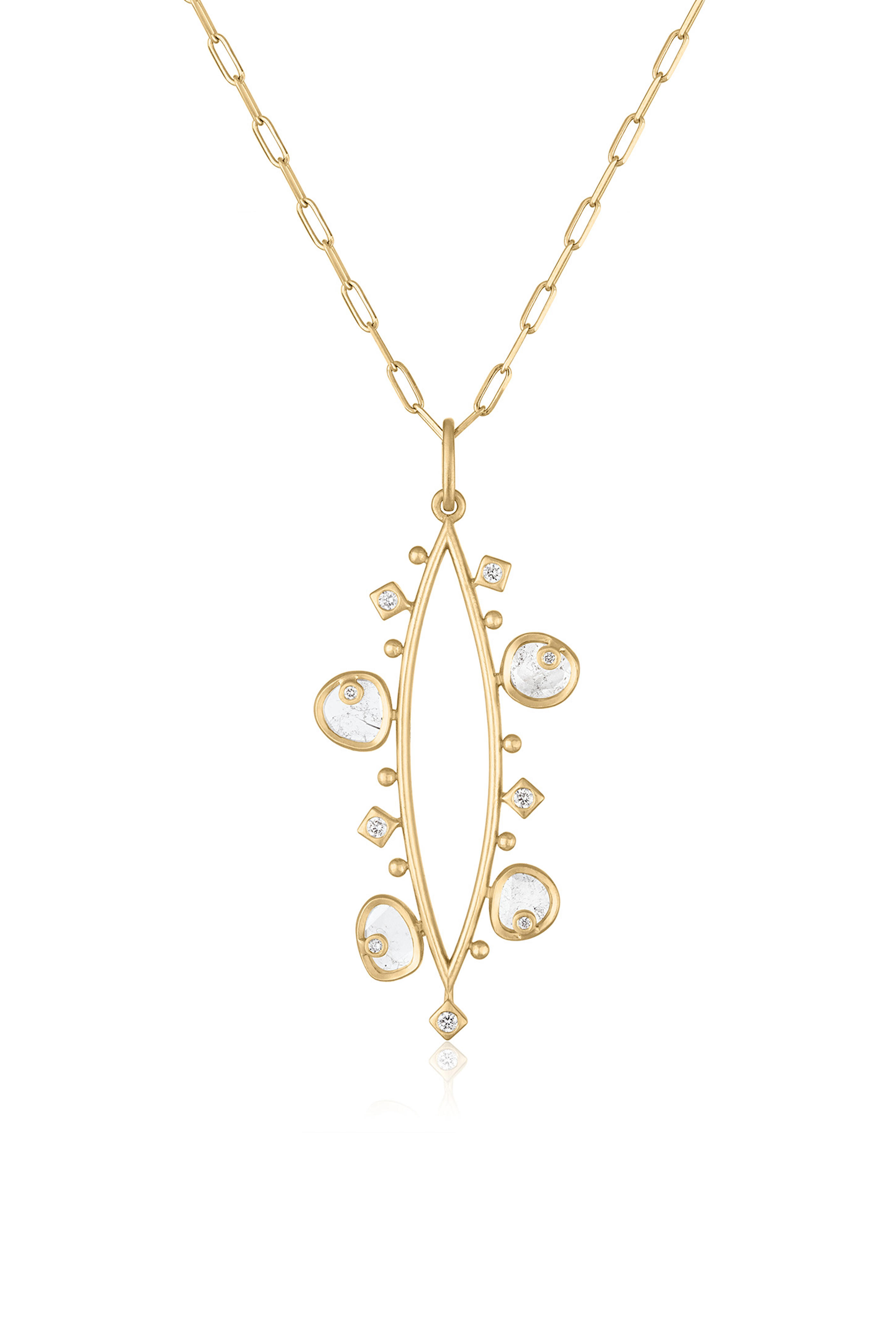 Loriann - 14k Yellow Gold Lunar Diamond Pendant