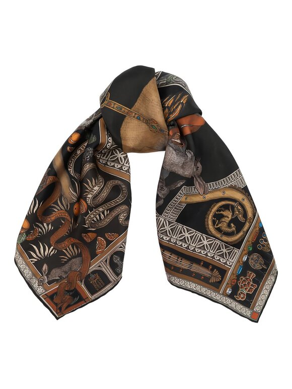 Sabina Savage Faithful Lamb Slate Fog Silk Twill Scarf 90 - view 3