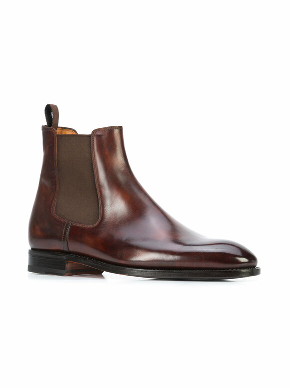 Bontoni - Cavaliere Chestnut Antiqued Leather Chelsea Boot