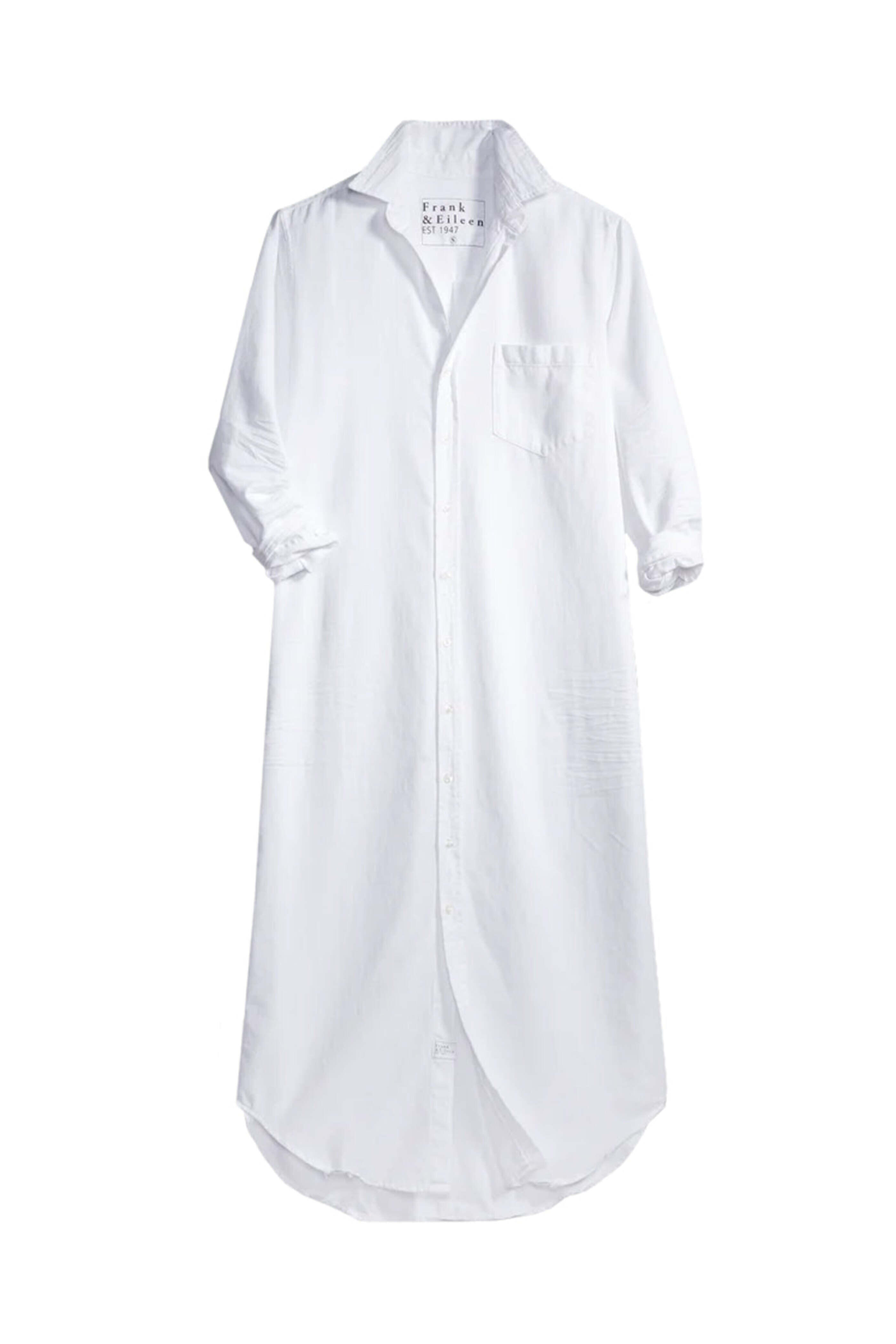 Frank & Eileen - White Tattered Denim Rory Maxi Shirt Dress