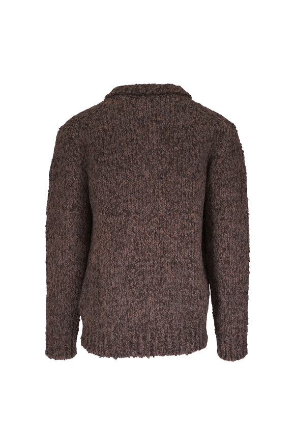 Moncler Brown Heavy Knit Full Zip Cardigan - view 3