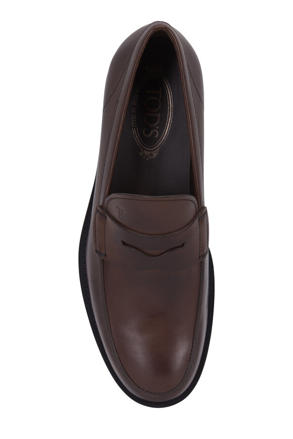 Tod's - Gomma Dark Brown Leather Classic Penny Loafer