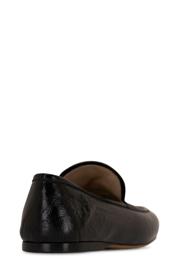 Khaite - Alessio Black Crinkle Leather Loafer 